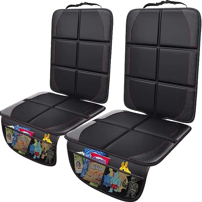 KINGKI Padding Car Seat Protector for Child Car Seat Waterproof 600D Oxford Fabric Car Seat Protector with Nonslip BackingStorage Pockets for SUV Sedan Truck Leather Seats-1 Pack